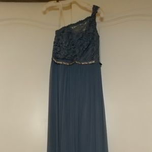 David's Bridal Steel Blue size8